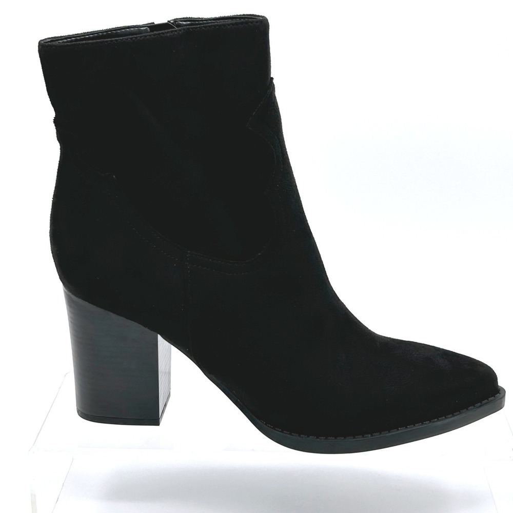 Nine West Size 10.5 Black Sueded Fabric Ankle Boot Pointed NEW Taytay TAREN $149